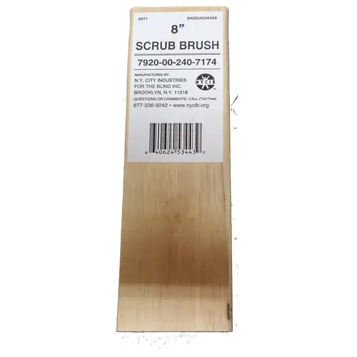 SKILLCRAFT HAND SCRUB BRUSH HARDWOOD BLOCK 2-3/4